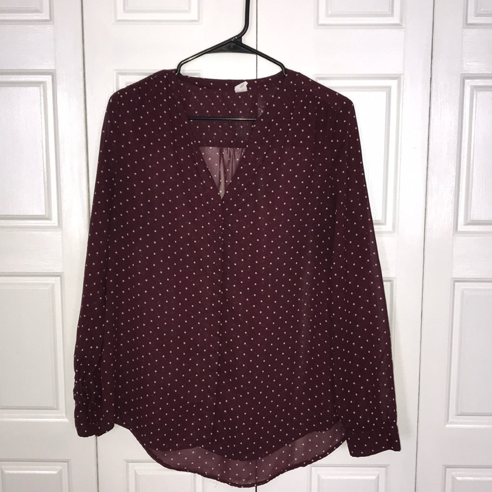 Shear polka dot blouse